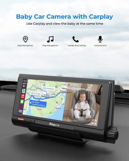 Cámara para coche de bebé Babyvue BV7 con Carplay, pantalla dividid...