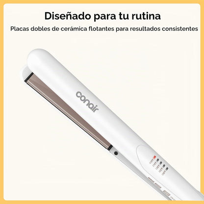 Conair - Plancha para el cabello, doble cerámica, platos extralargo...