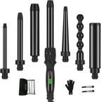 Diamante Turmalina cerámica PARWIN Pro Black 7-en-1 Rolo Hierro, vi...