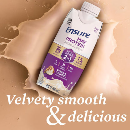 Ensure Max Protein - Caramelo de vainilla 2 en 1, 1.06 onzas de alt...