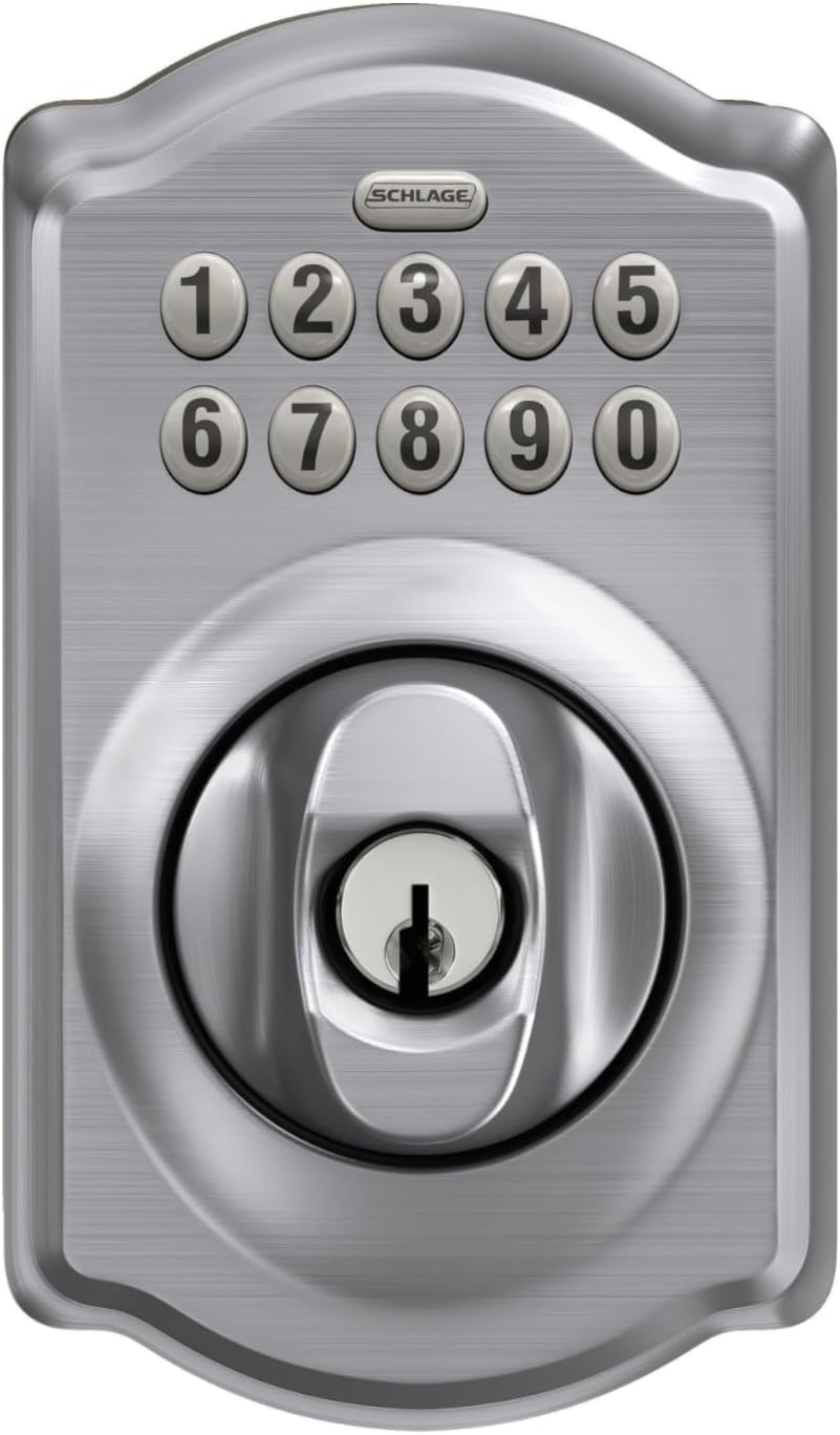 Schlage Cerradura de cerrojo para teclado electrónico, borde Camelo...