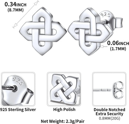 ChicSilver Pendientes celtas para mujer de plata de ley hipoalergén...