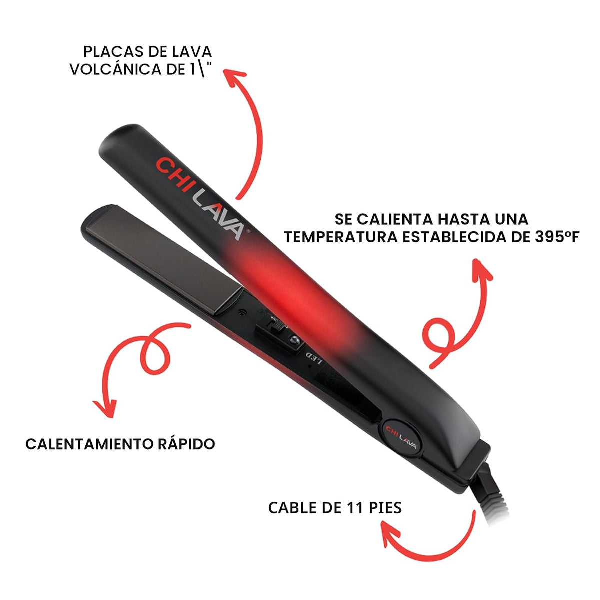 Plancha de pelo con plancha plana CHI Lava Ceramic 1\u2033 | Placas...