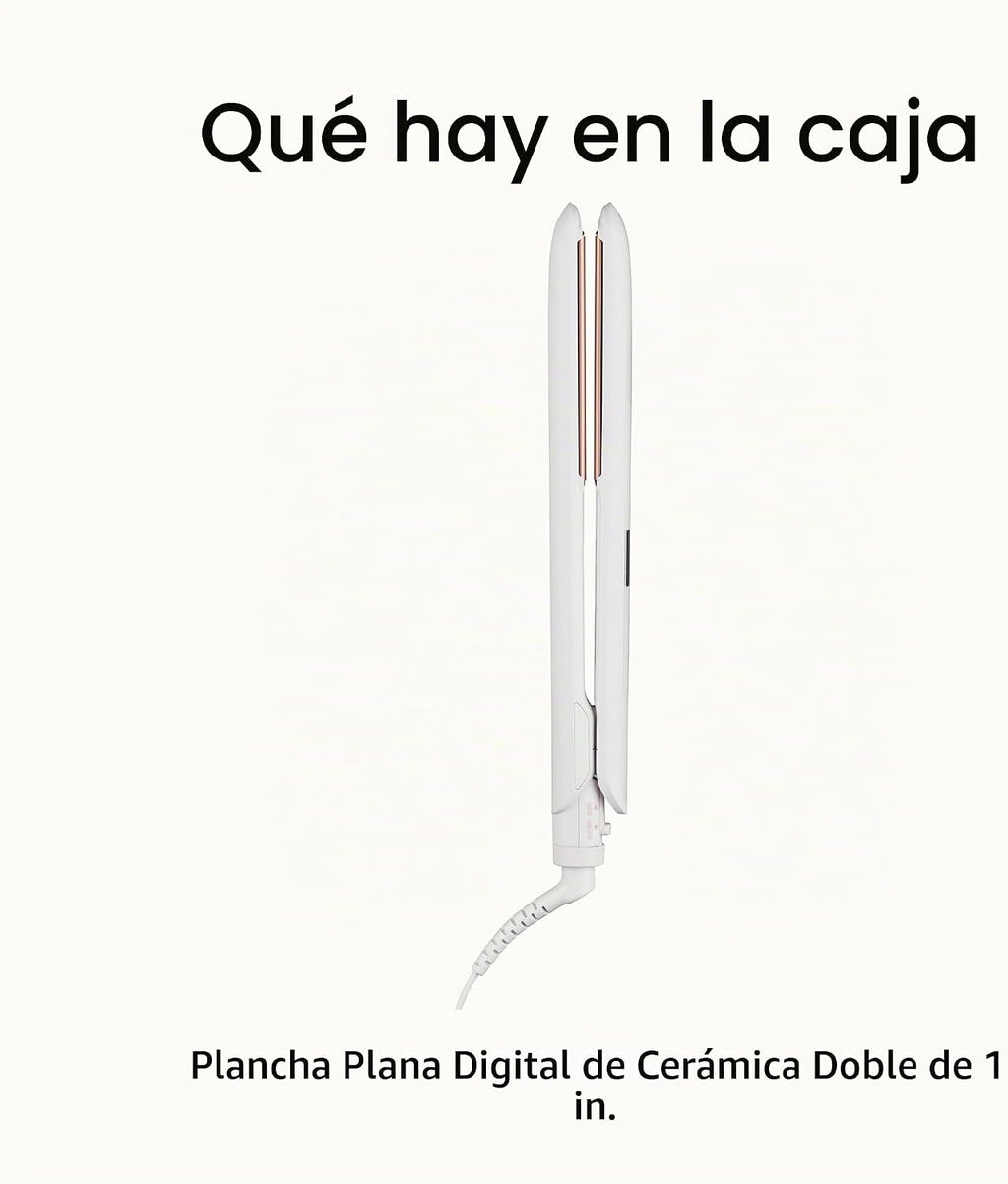 Conair - Plancha para el cabello, doble cerámica, platos extralargo...