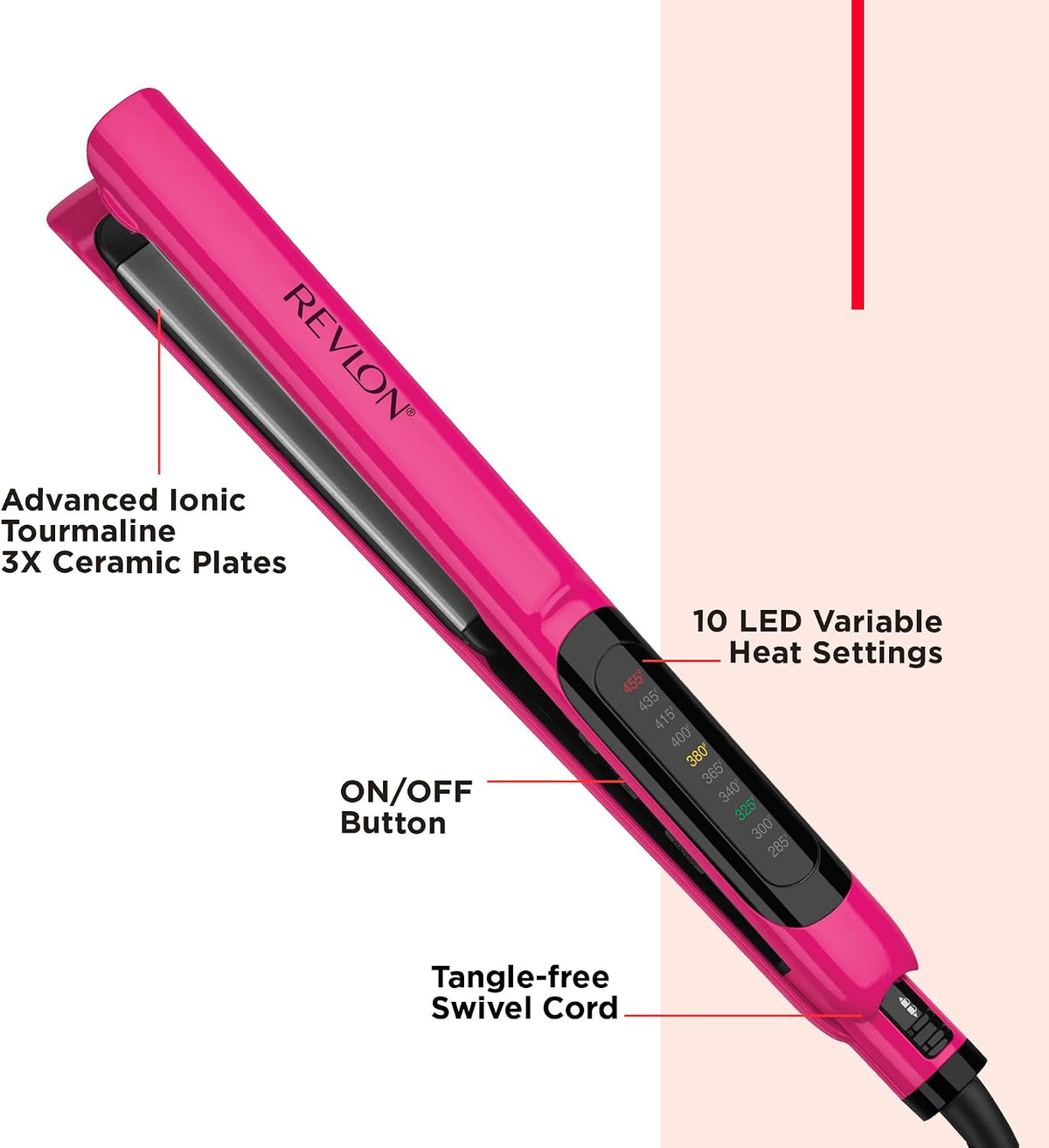 Revlon Plancha plana de cerámica Smooth Brilliance | Smooth Glide y...