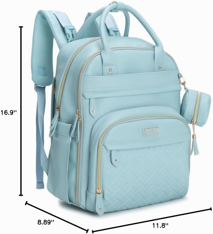 BabbleRoo Mochila de cuero para pañales - Baby Essentials Bolsa de...