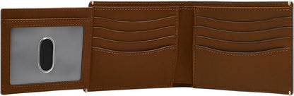 Fossil Westover - Billetera para hombre, de piel, plegable, con tap...