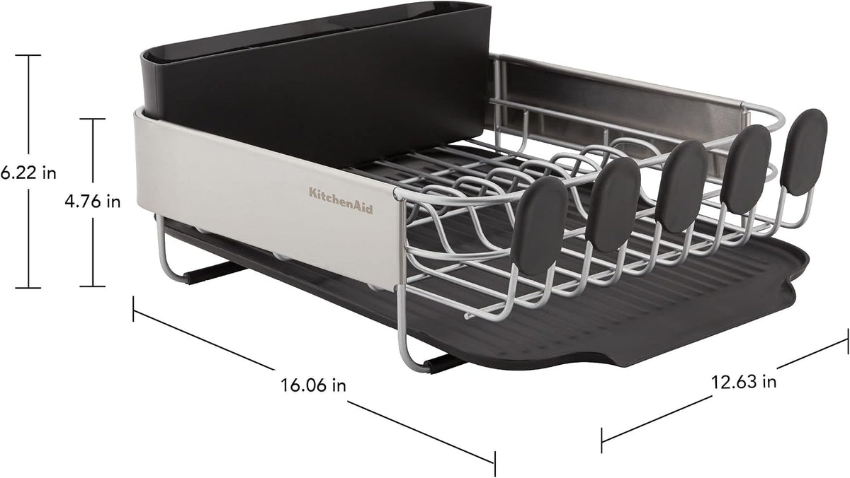 KitchenAid Escurridor de platos compacto, que ahorra espacio, resis...