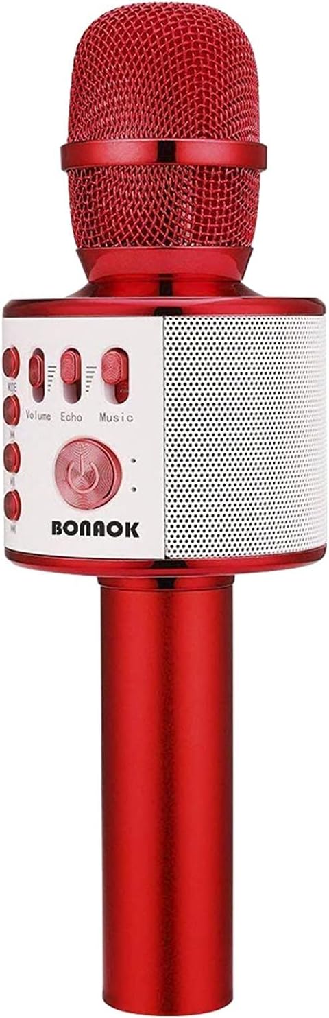 BONAOK Micrófono inalámbrico Bluetooth de karaoke, micrófono portát...