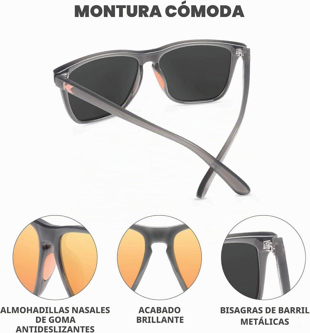 Knockaround Gafas de sol polarizadas cuadradas para hombres y mujer...