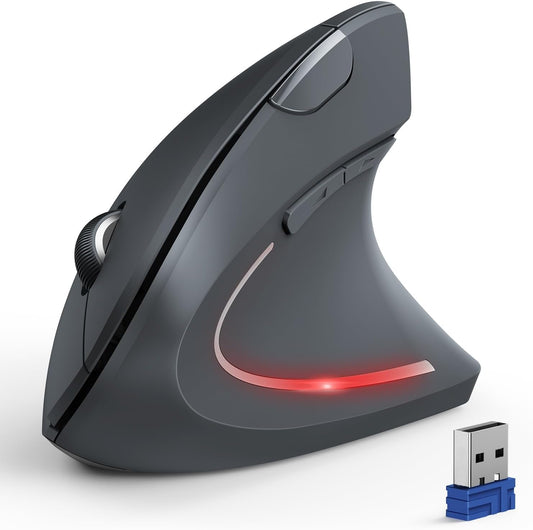 Ratón ergonómico TECKNET, 4800 DPI inalámbrico Bluetooth vertical,...