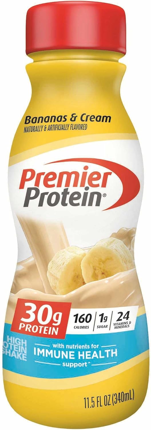 Premier Protein Batido alto en proteínas, plátanos y crema, paquete...