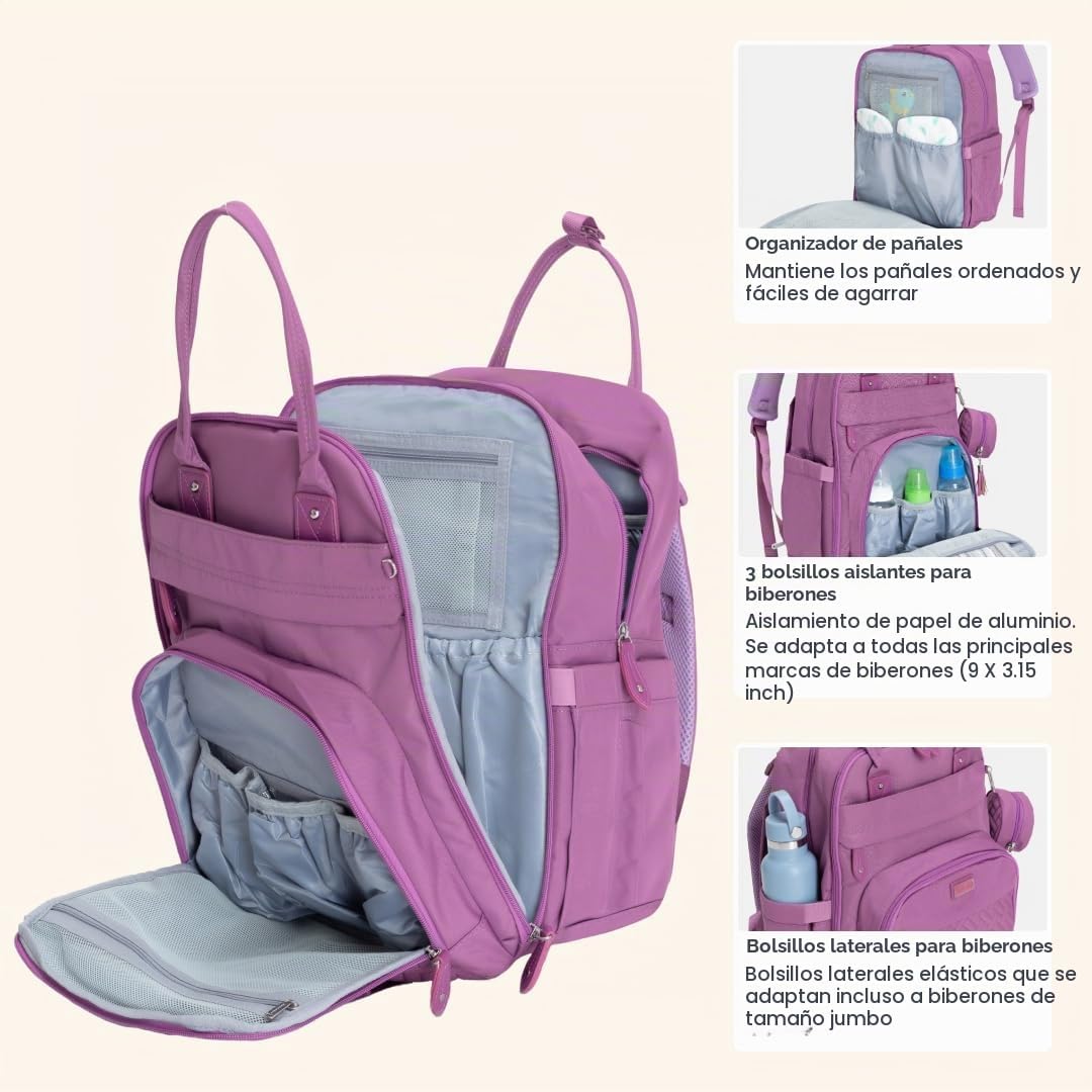 BabbleRoo Mochila para pañales \u2013 Bolsa de viaje para Baby Esse...
