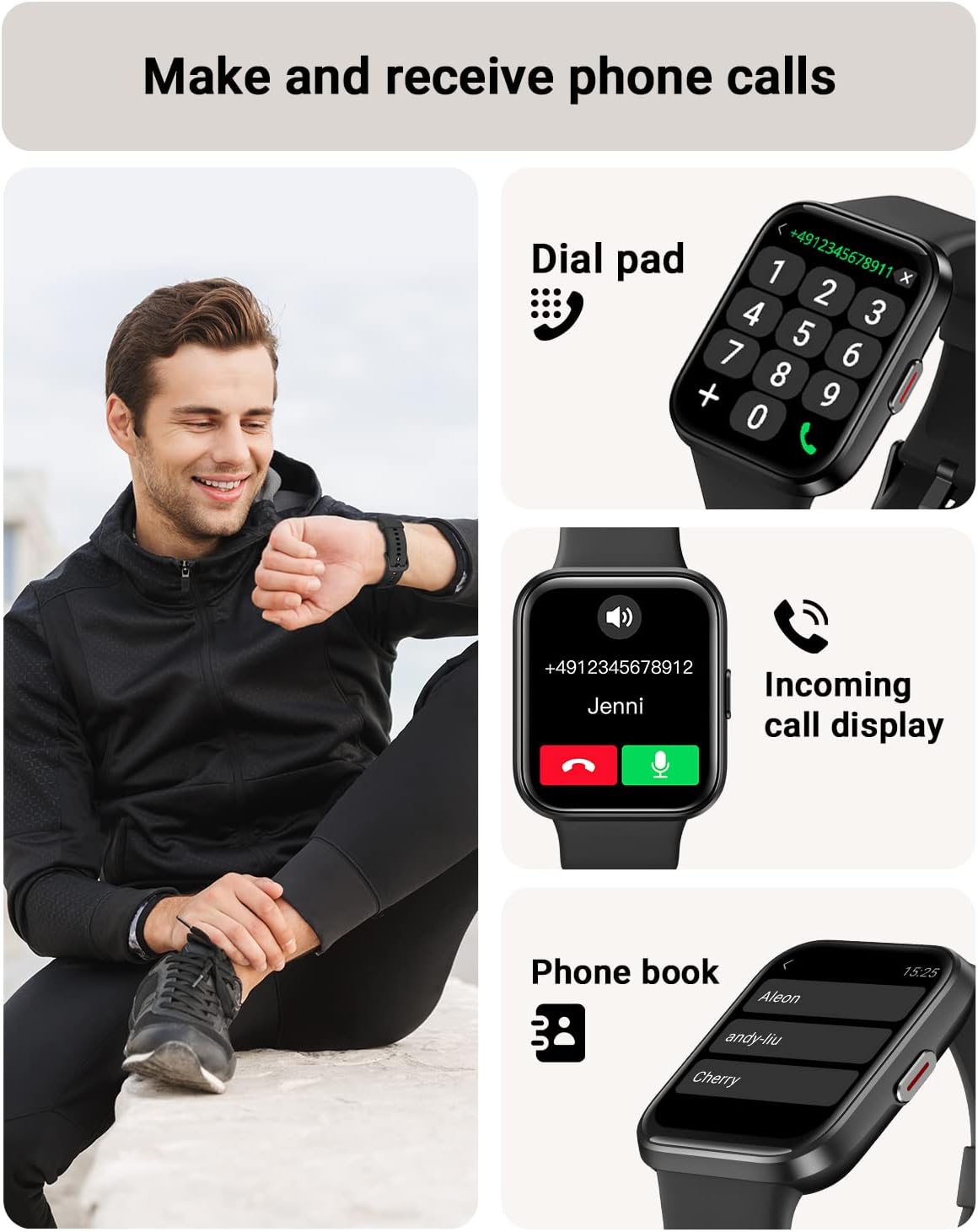 Tensky Reloj inteligente para hombres\/mujeres, Android, iPhone\/Sa...
