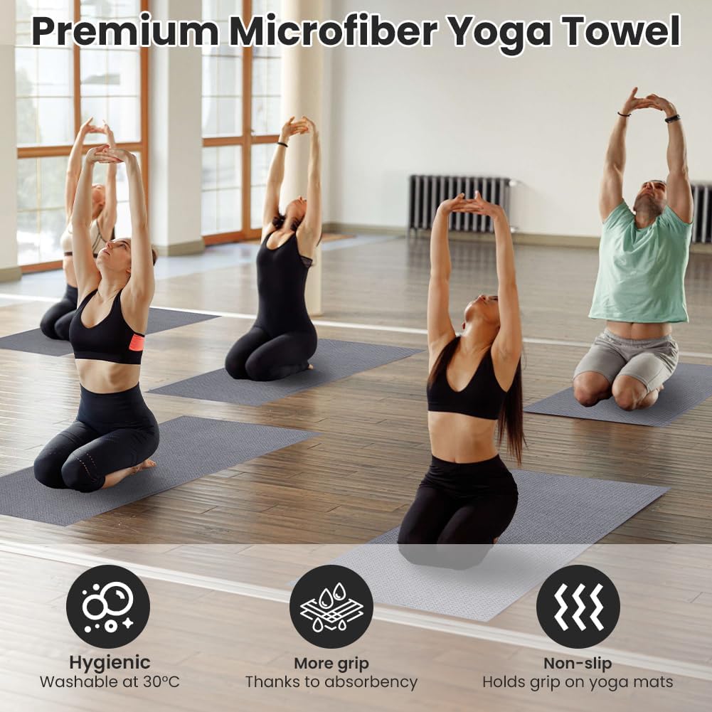 flintronic Toalla de yoga, toalla de esterilla de yoga con puntos d...