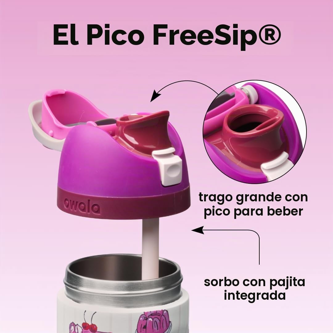 Owala FreeSip - Botella de agua de acero inoxidable de 24 oz delici...