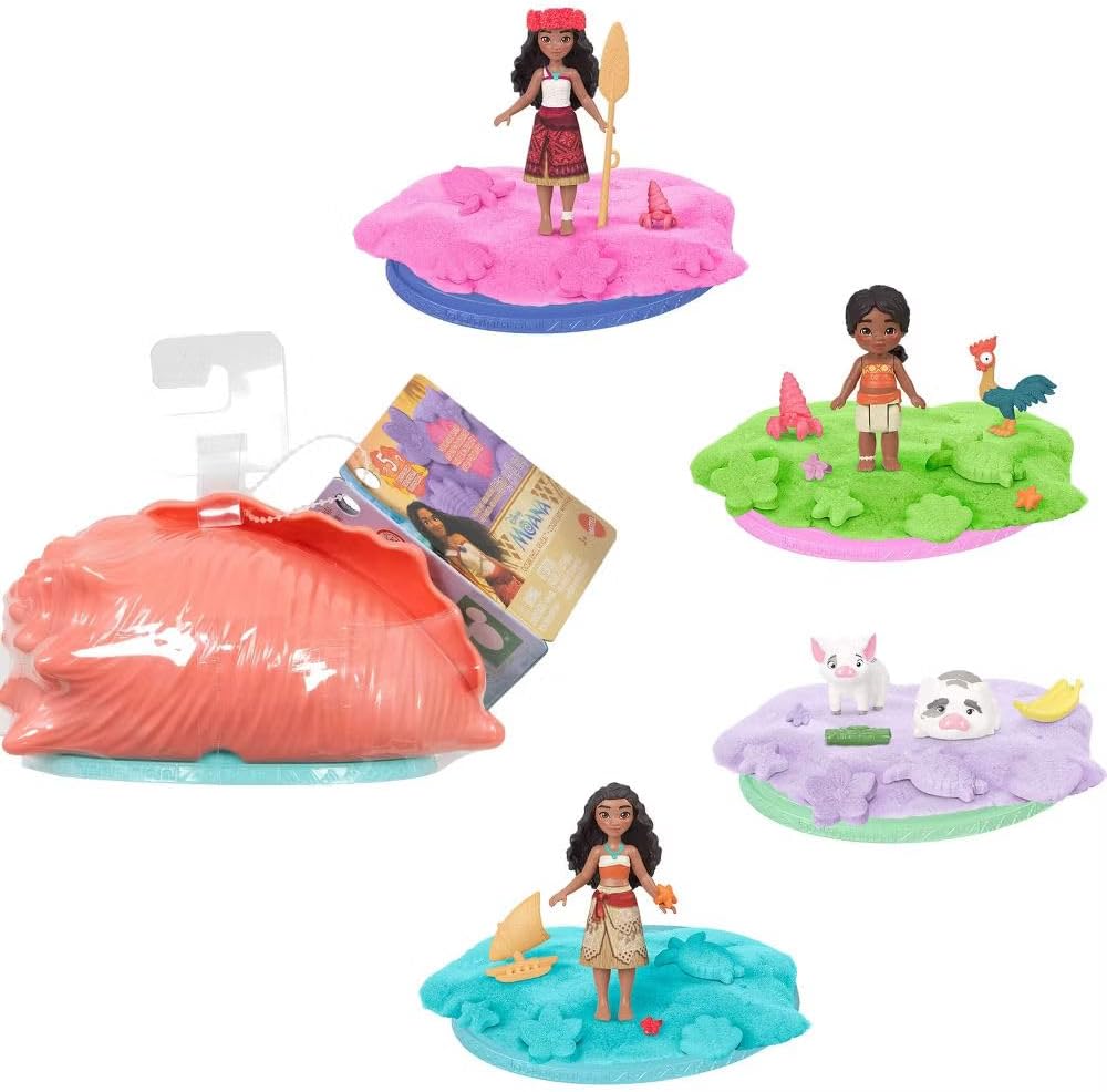Disney Moana Ocean Shell Reveal - Juego completo de 4 muñecas peque...