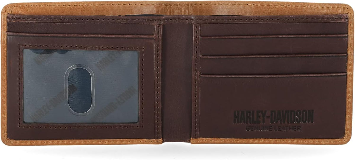 Harley-Davidson Billetera de cuero genuino con bloqueo Rfid para ho...