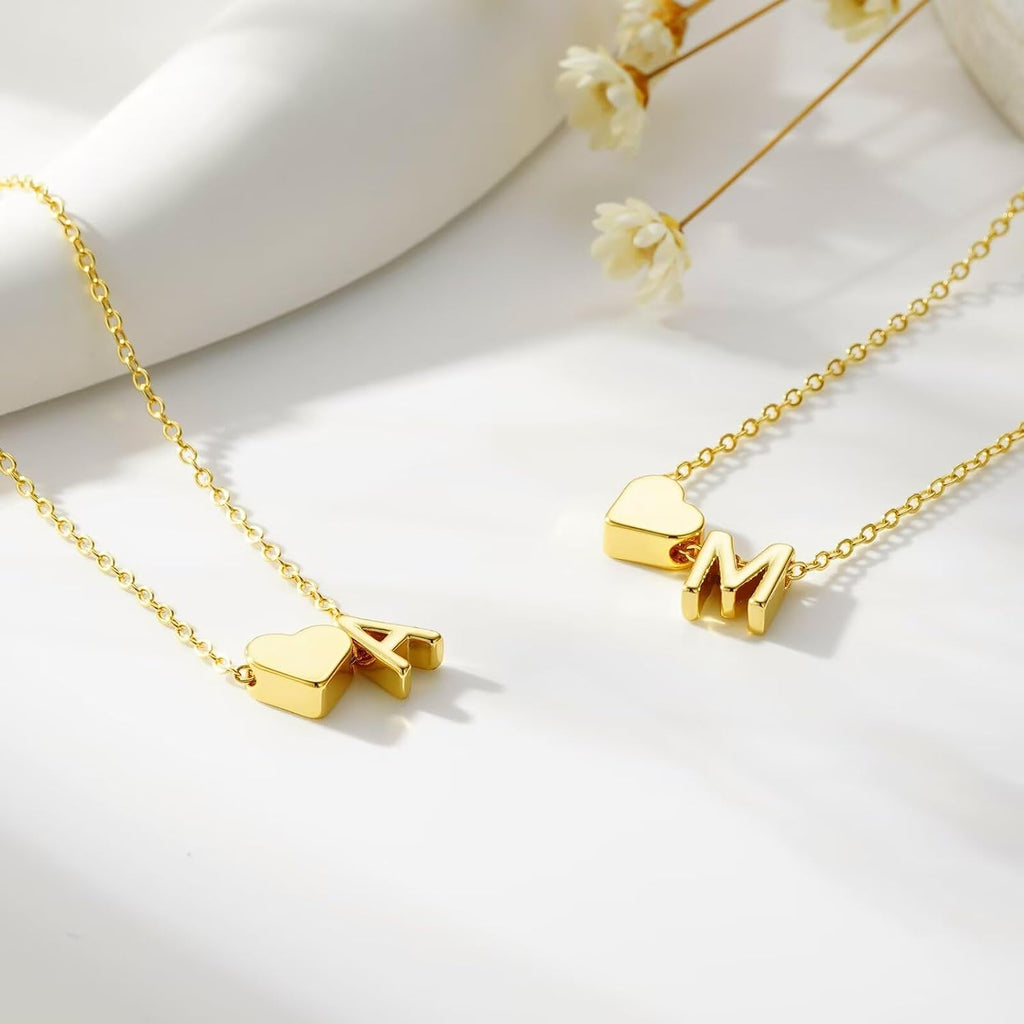 M MOOHAM Pulseras de oro con inicial de corazón para mujer, pulsera...