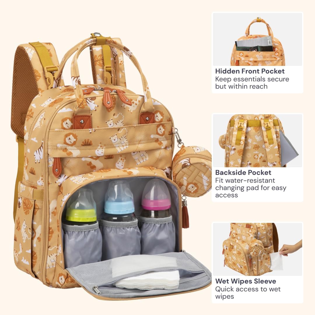 BabbleRoo Mochila para pañales - Bolsa de viaje esencial para bebé,...