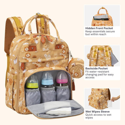 BabbleRoo Mochila para pañales - Bolsa de viaje esencial para bebé,...