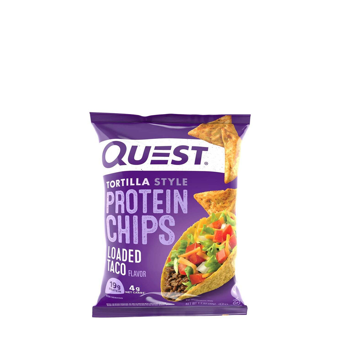 Quest Nutrition Tortilla Style Protein Chips, Taco cargado, bajo en...