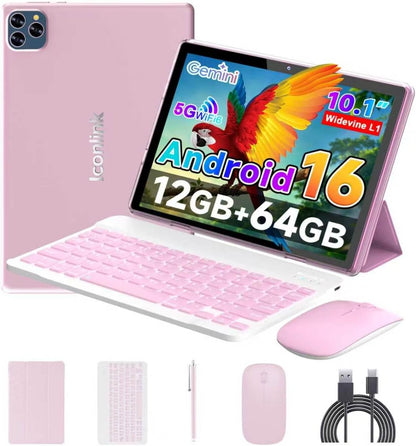 ICONLINK - Tablet Android 16 de 10 pulgadas, 12 (3+9) GB RAM+64GB R...