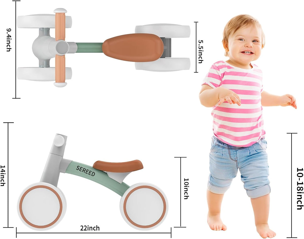 SEREED Bicicleta de equilibrio para bebés de 1 a 2 años, 4 ruedas,...