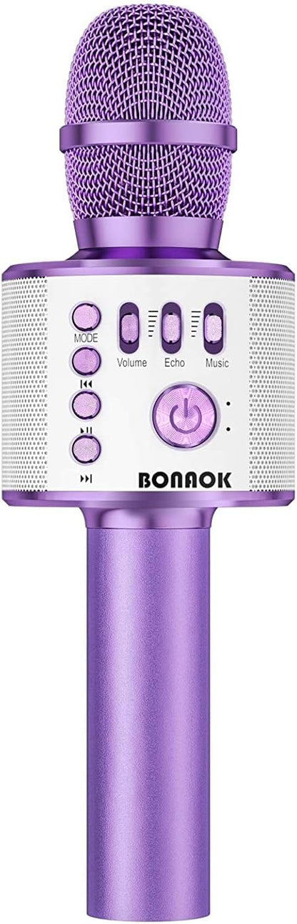 BONAOK - Micrófono inalámbrico Bluetooth de karaoke, 3 en 1; máquin...
