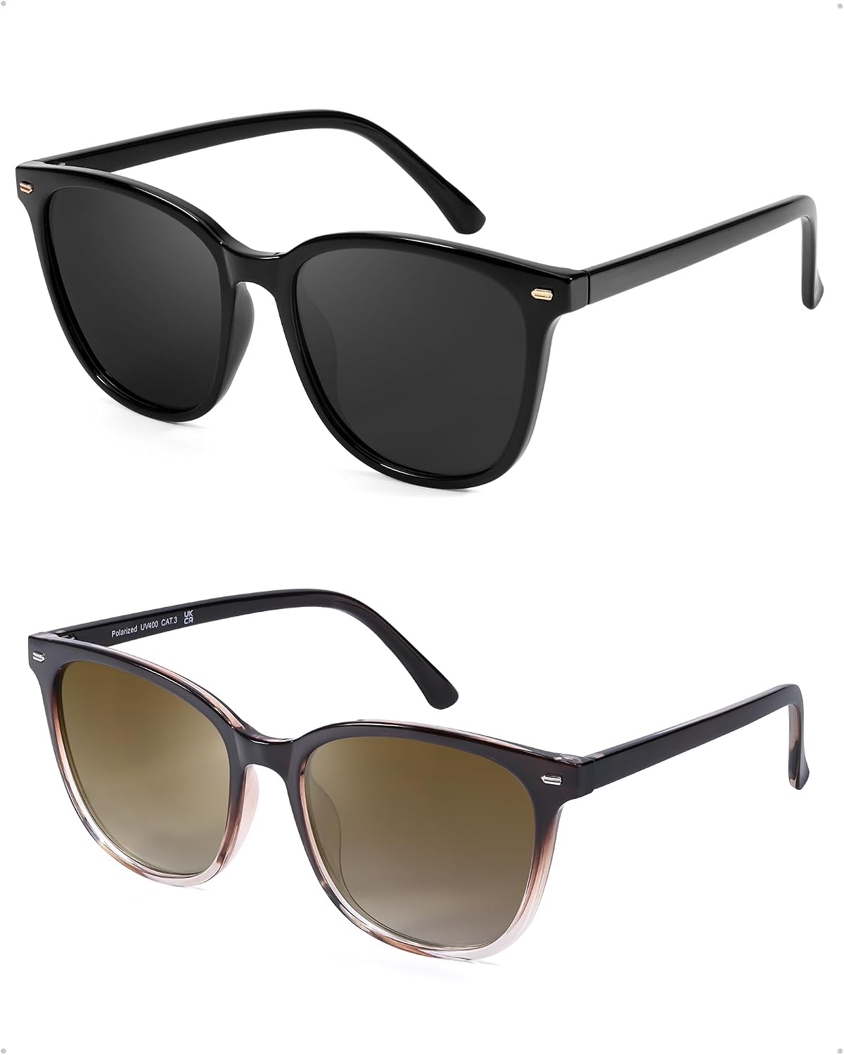 FIMILU 2 paquetes de gafas de sol para mujer, lentes polarizadas co...