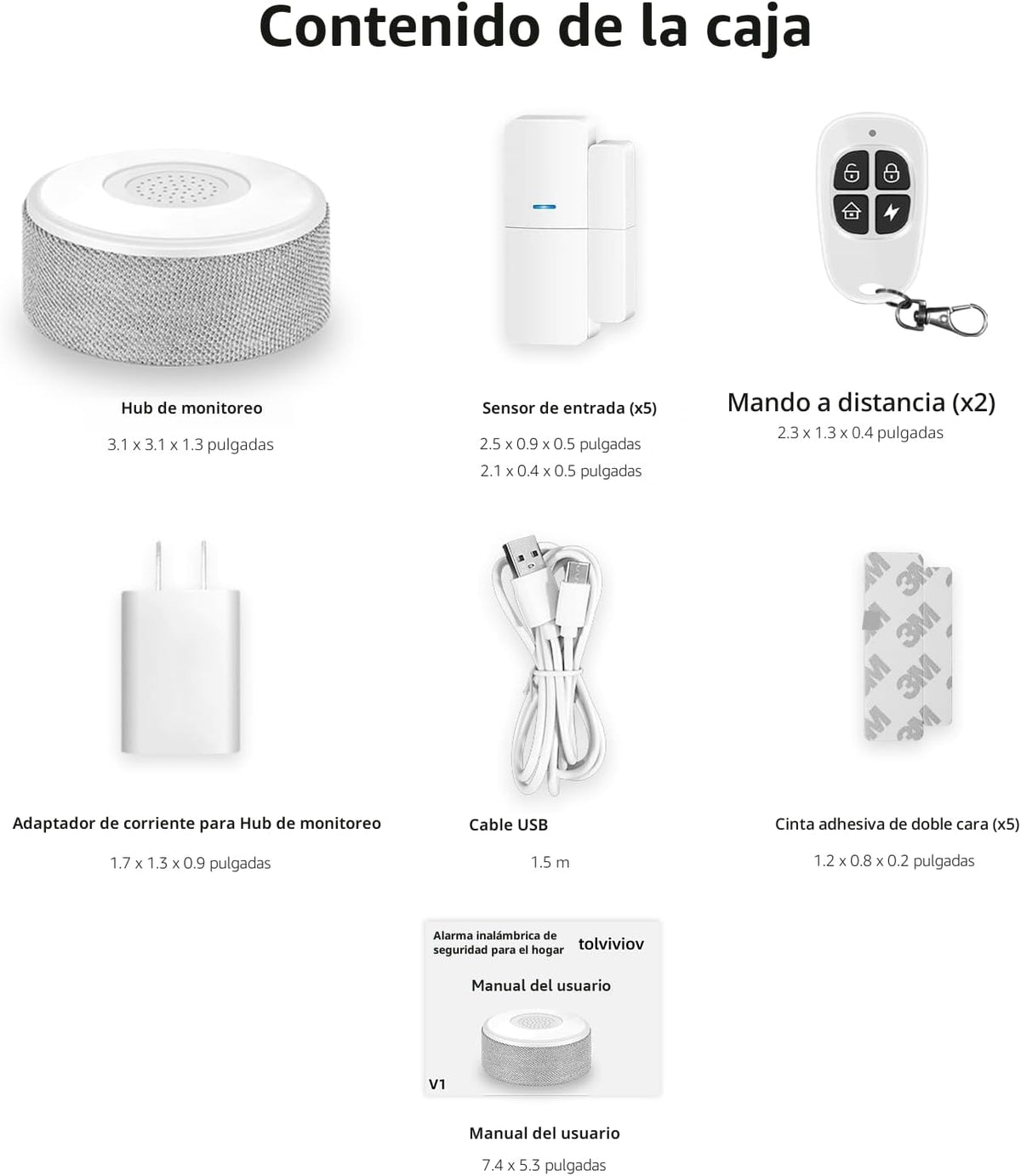 Sistema de alarma de puerta WiFi, kit de alarma inalámbrica de 8 pi...
