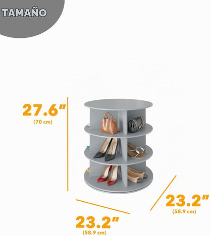 SpaceAid Torre Zapatero Giratorio de 3 Niveles, Exhibidor de Zapato...