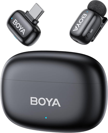 BOYA Mini 2 Micrófono Lavalier Inalámbrico para iPhone 5-17 y Teléf...