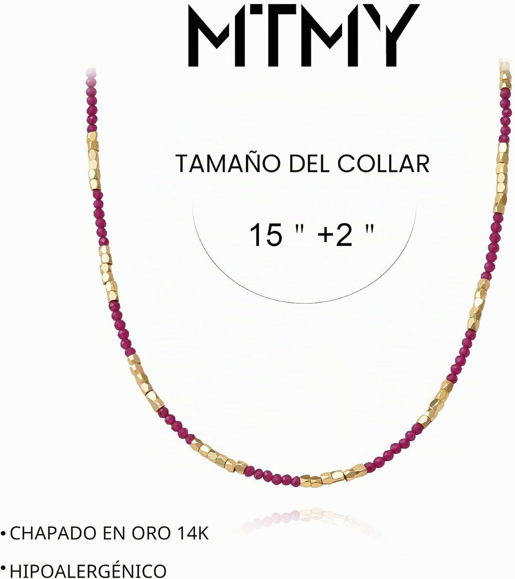 MTMY Gargantilla de piedras preciosas con cuentas para mujer | Chap...