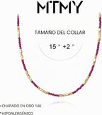 MTMY Gargantilla de piedras preciosas con cuentas para mujer | Chap...