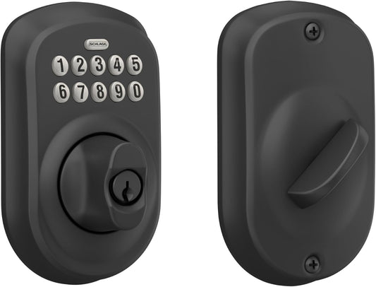 Schlage Cerradura de cerrojo de teclado electrónico, borde Plymouth...