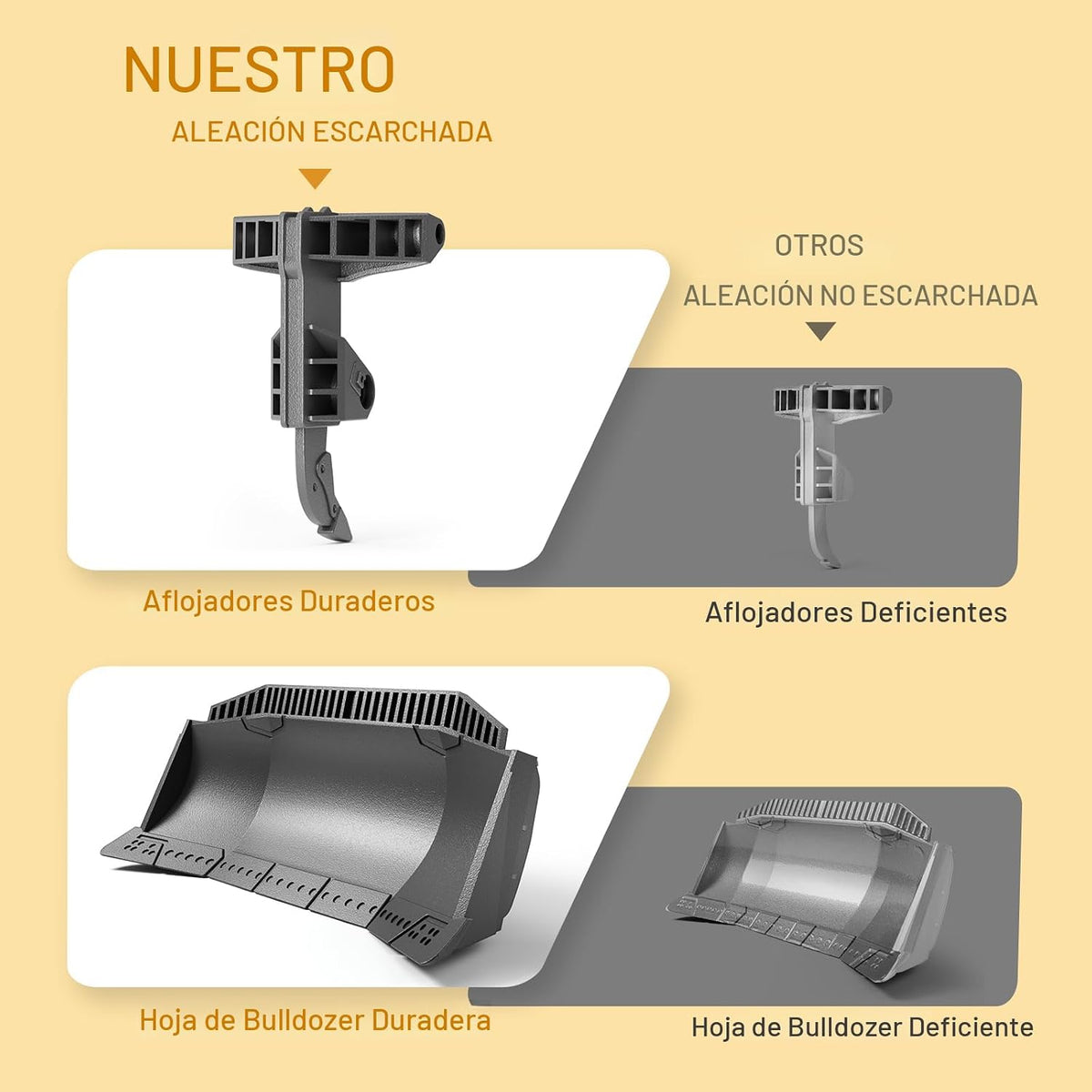 KIDMARKT Juguete de metal a control remoto para niños, tractor de 9...