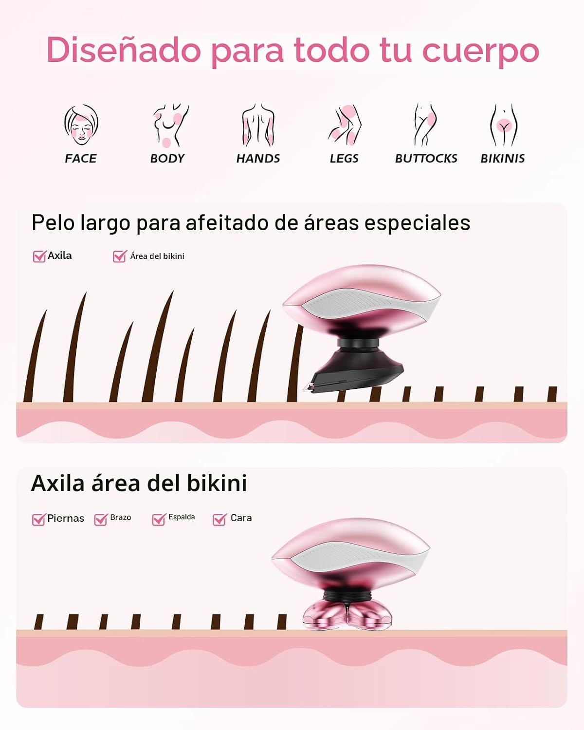 Maquinillas de afeitar eléctricas para mujeres, afeitadora corporal...