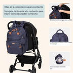 BabbleRoo Mochila para Pañales Extra Grande, Bolsa de Bebé Expandib...