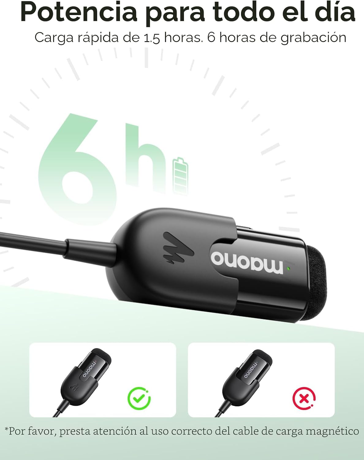 MAONO Wave T1 Mini micrófono Lavalier para iPhone\/Android con cone...