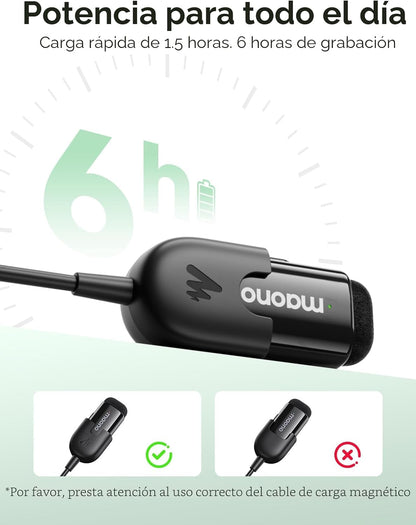 MAONO Wave T1 Mini micrófono Lavalier para iPhone\/Android con cone...