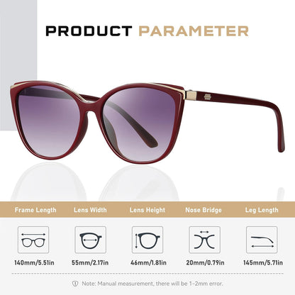 Colrea Gafas de Sol Modernas con Forma de Ojo de Gato para Mujer, E...