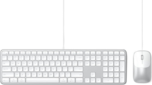 Satechi Slim CLX3 - Combo de teclado y mouse con cable, USB-C, colo...