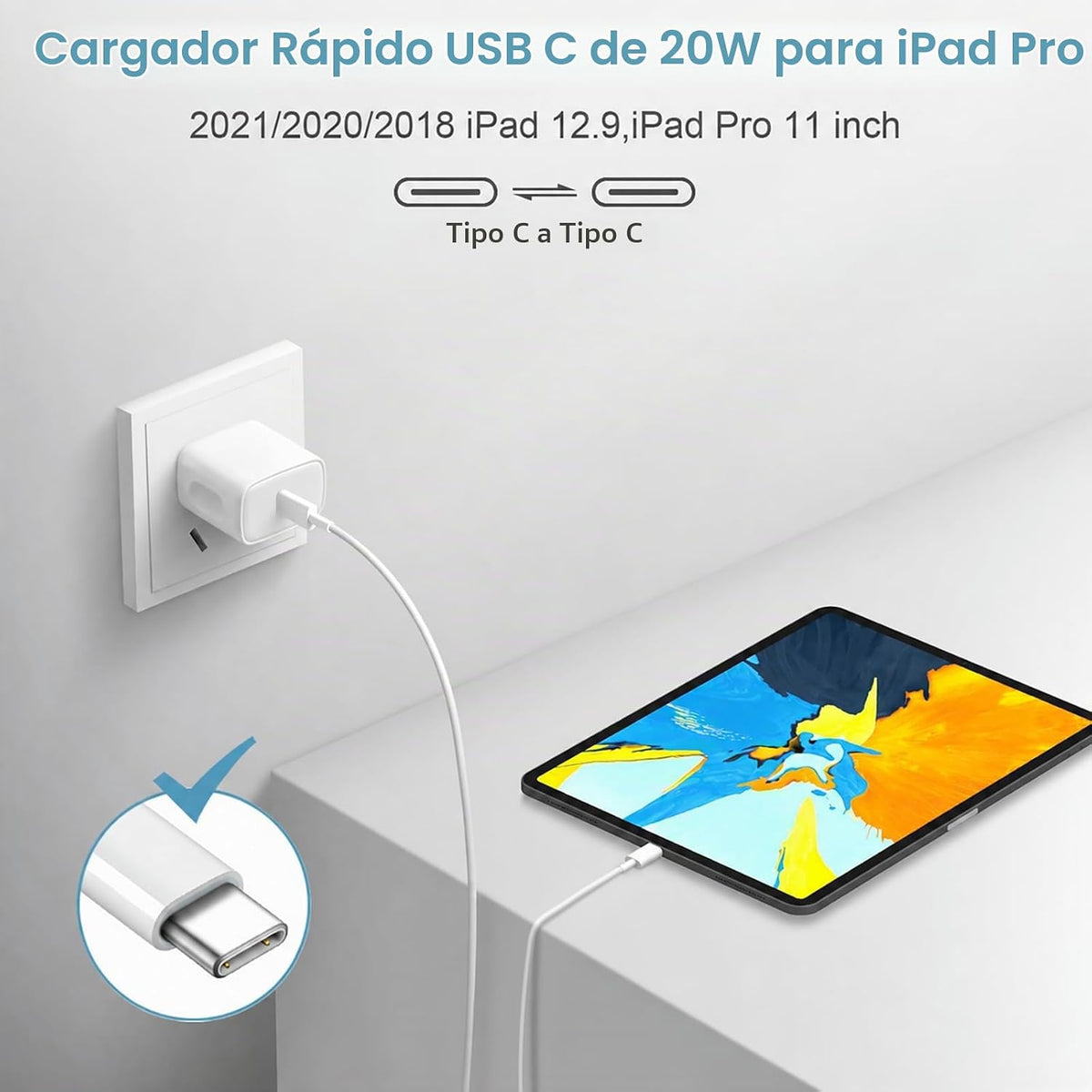 Cargador para iPhone 18, 17, 16, 15, carga rápida, paquete de 3, bl...
