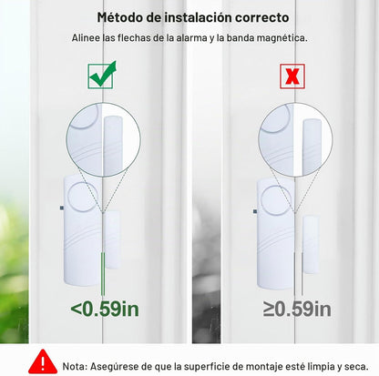 Alarma de puerta y ventana, alarmas de puerta de 90 DB para segurid...