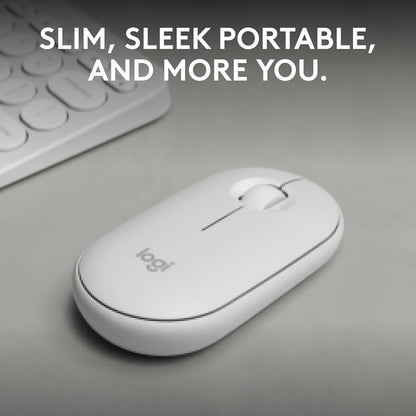 Ratón inalámbrico Bluetooth Logitech M350s Pebble 2 - Tonal blanco...