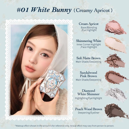 Flower Knows Bunny Garden - Paleta de maquillaje de 6 colores, colo...