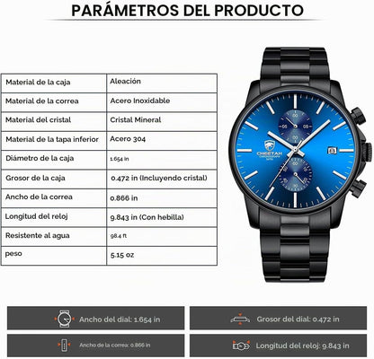 GOLDEN HOUR Fashion Business - Relojes para hombre con cronógrafo,...