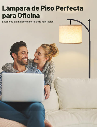 Lámpara de pie moderna Ambimall de 60" con pantalla beige, bombilla...