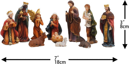 Zayton Juego de Belén de Navidad con figuras de Belén de 3.25 pulga...